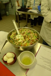 Préparation de la salade